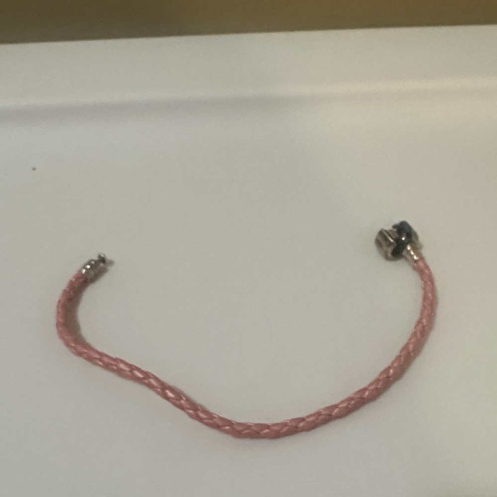 Pink Braided Cord Bracelet with Silver Clasp